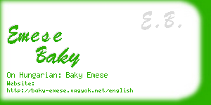 emese baky business card